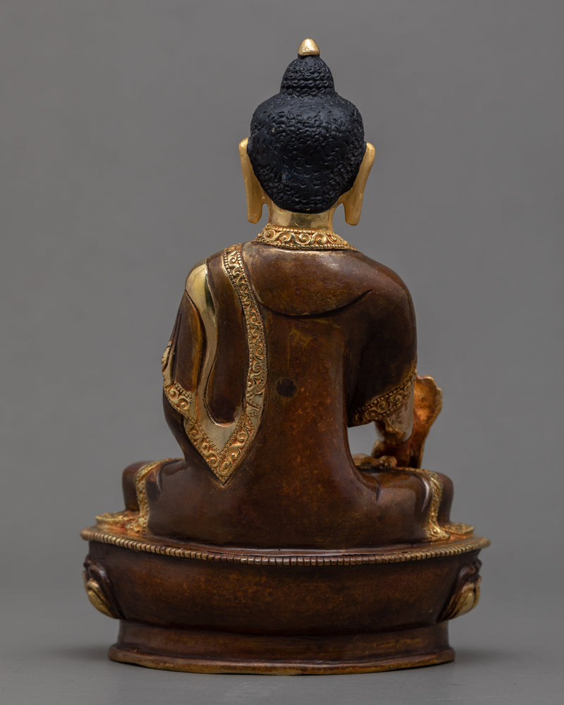 Buddhist Deity Medicine Buddha Sculpture | Gold Gilded Bhaishajyaguru