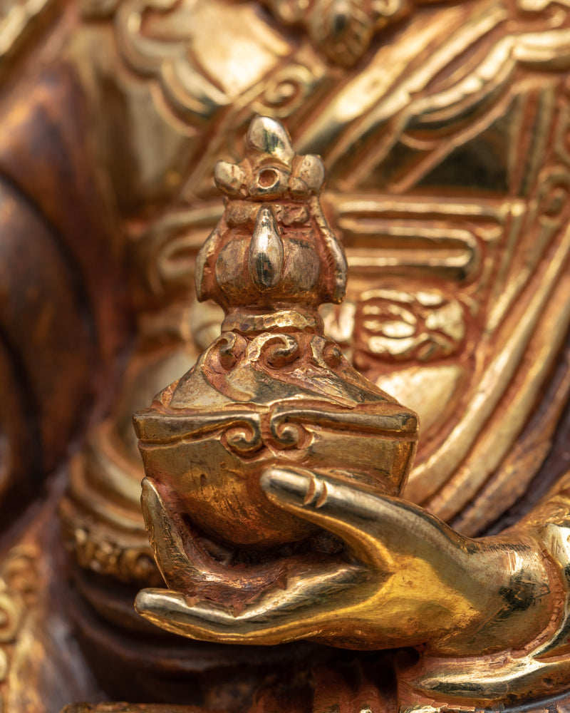 Guru Rinpoche Gold Statue | Wrathful Padmasambhava Art
