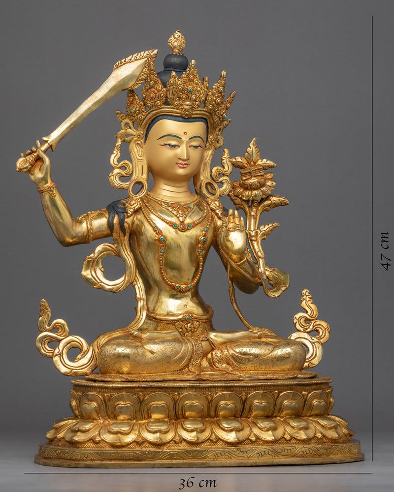 Maha Manjushri Sculpture | Bodhisattva Wisdom Deity