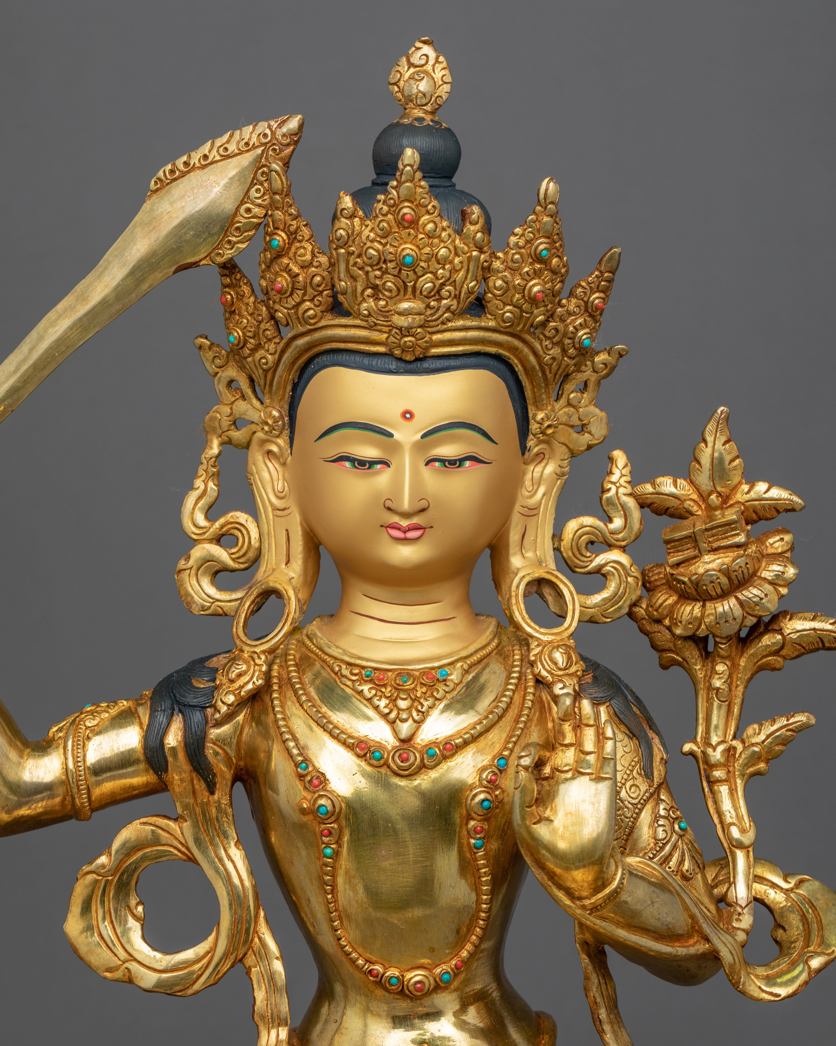 Maha Manjushri Sculpture | Bodhisattva Wisdom Deity