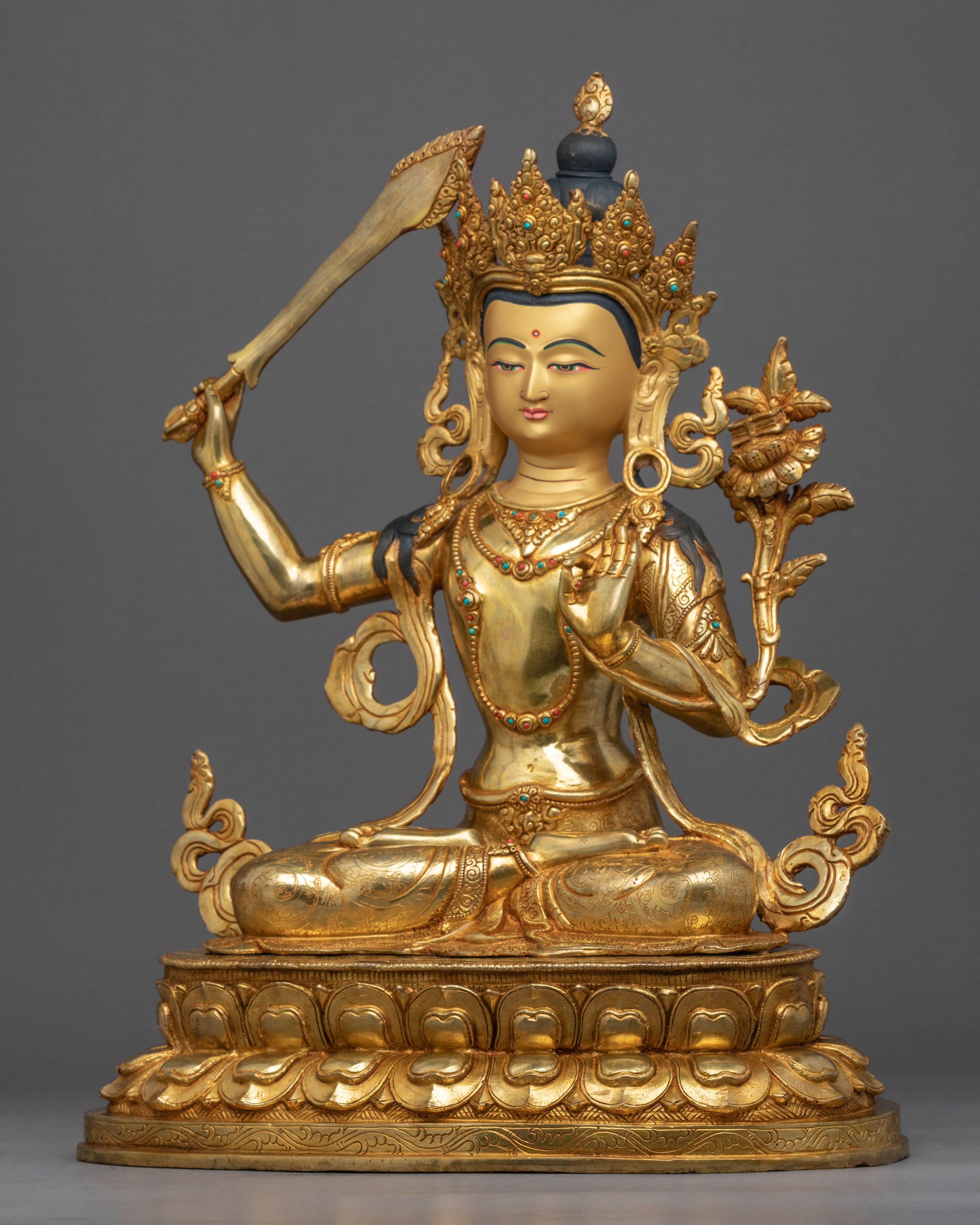 Maha Manjushri Sculpture | Bodhisattva Wisdom Deity