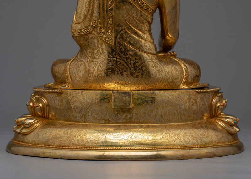 Peaceful Shakyamuni Buddha Sculpture | Hand Carved Buddhist Art