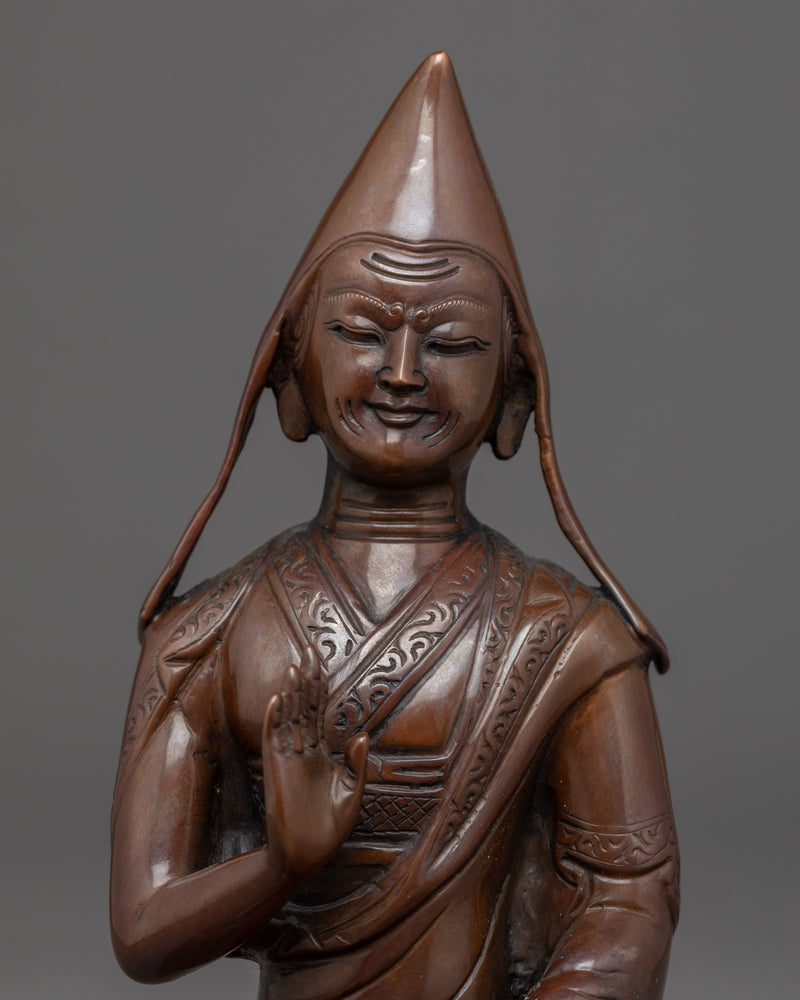 Je Tsongkhapa Statue Set | Hand Carved Buddhist Statue Set