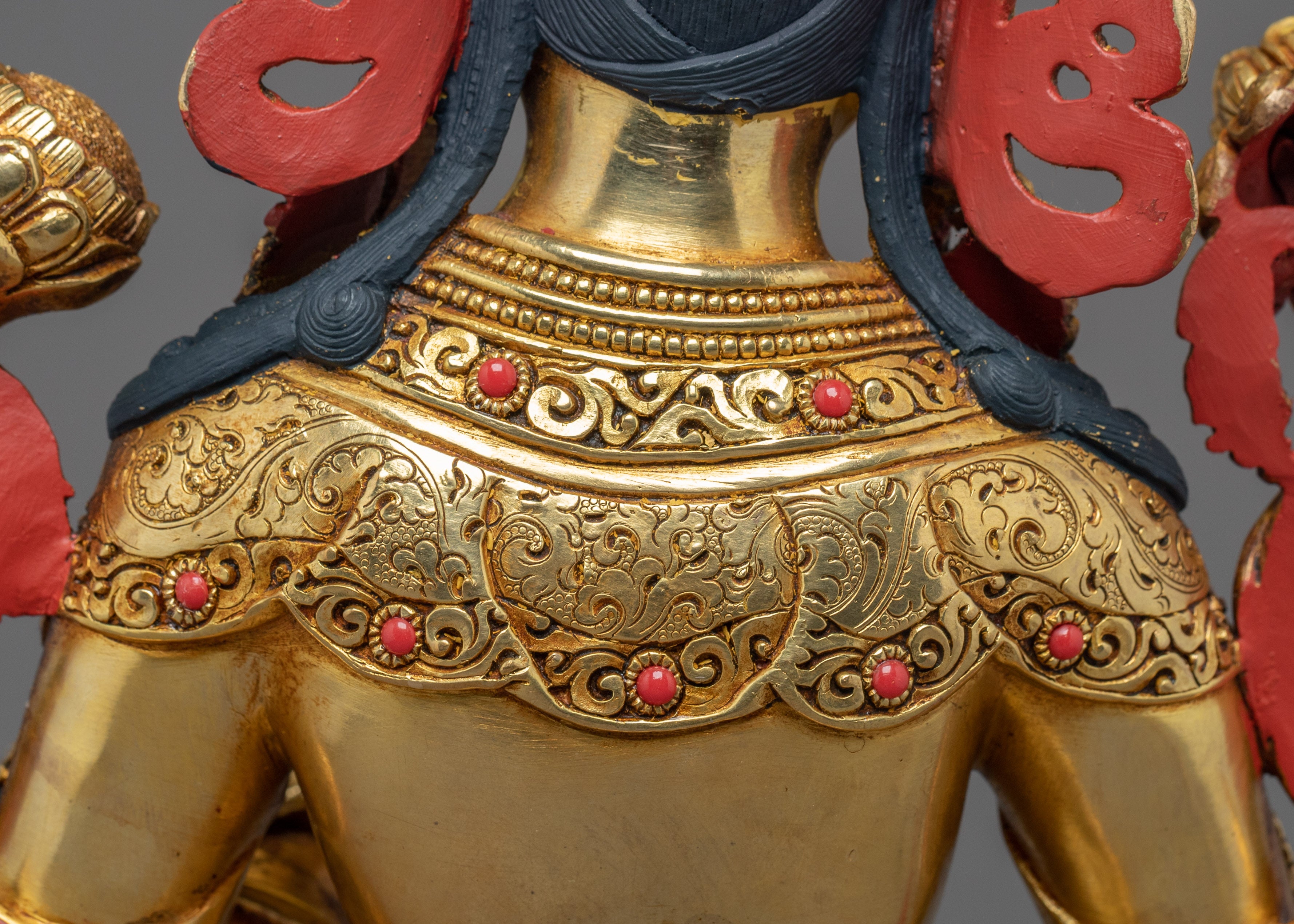 Green Tara Lotus Sculpture | Tibetan Handcrafted Art