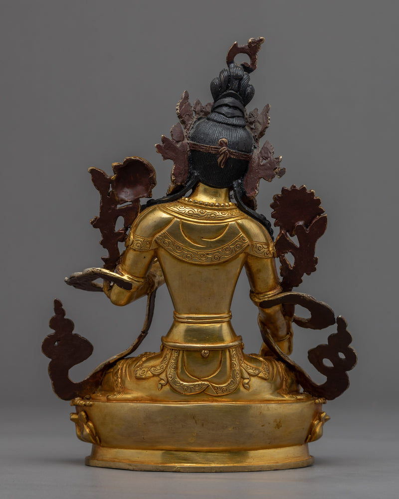 White Tara Female Buddha Sculpture | Hand-Made Buddhist Deity of Long Life Statue