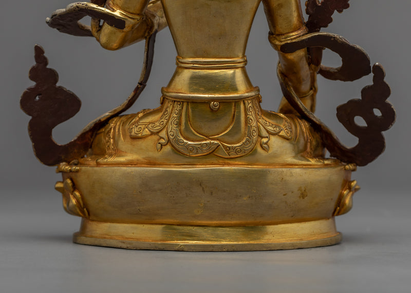 White Tara Female Buddha Sculpture | Hand-Made Buddhist Deity of Long Life Statue