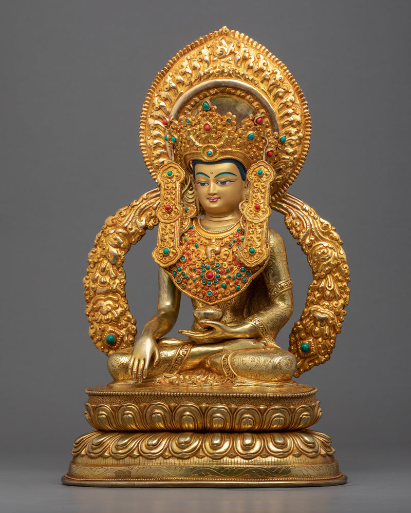 Crowned Shakyamuni Buddha Statue | Buddhist Enlightenment Deity