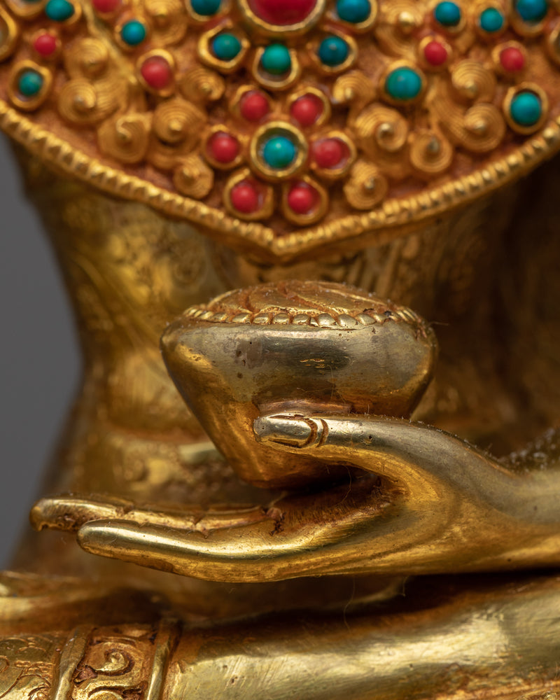 Crowned Shakyamuni Buddha Statue | Buddhist Enlightenment Deity