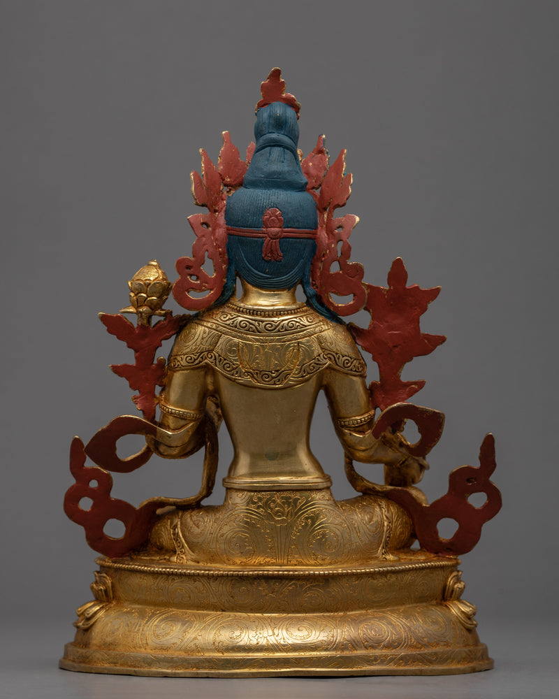 Buddhist Green Tara Sculpture | Traditional Mother Tara Art