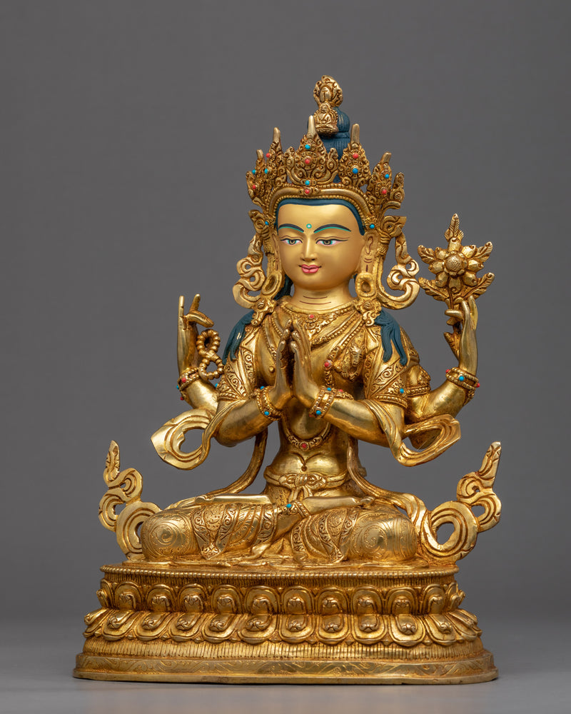 Rare Chenrezig Statue | Buddhist Bodhisattva of Compassion