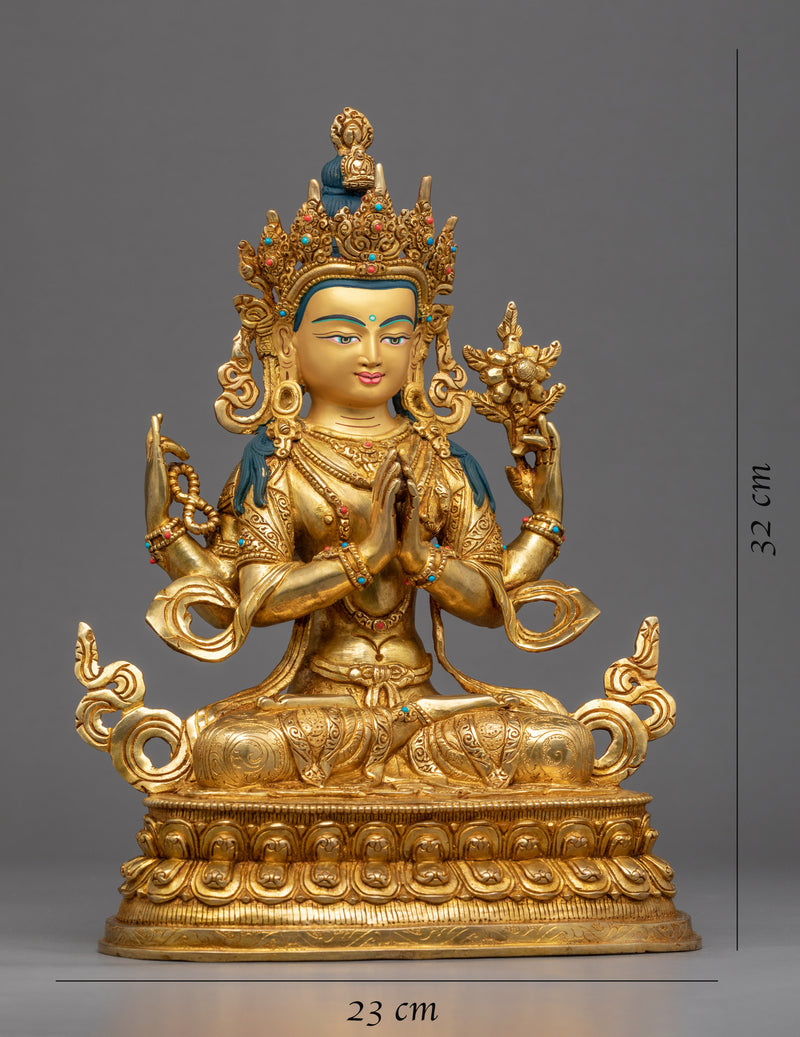 Rare Chenrezig Statue | Buddhist Bodhisattva of Compassion
