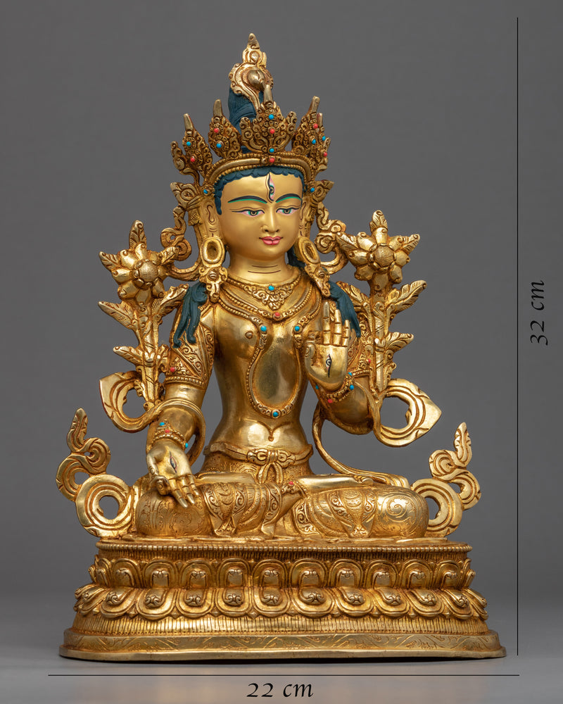 White Tara Indoor Sculpture | The Seven Eyed Deity