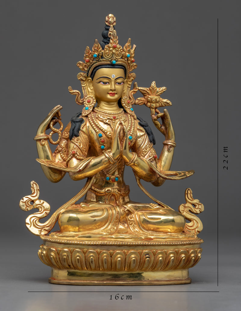 Four Arm Bodhisattva Statue | Buddhist Bodhisattva Of Compassionate