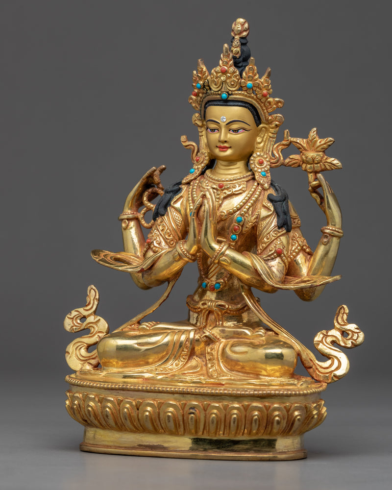 Four Arm Bodhisattva Statue | Buddhist Bodhisattva Of Compassionate