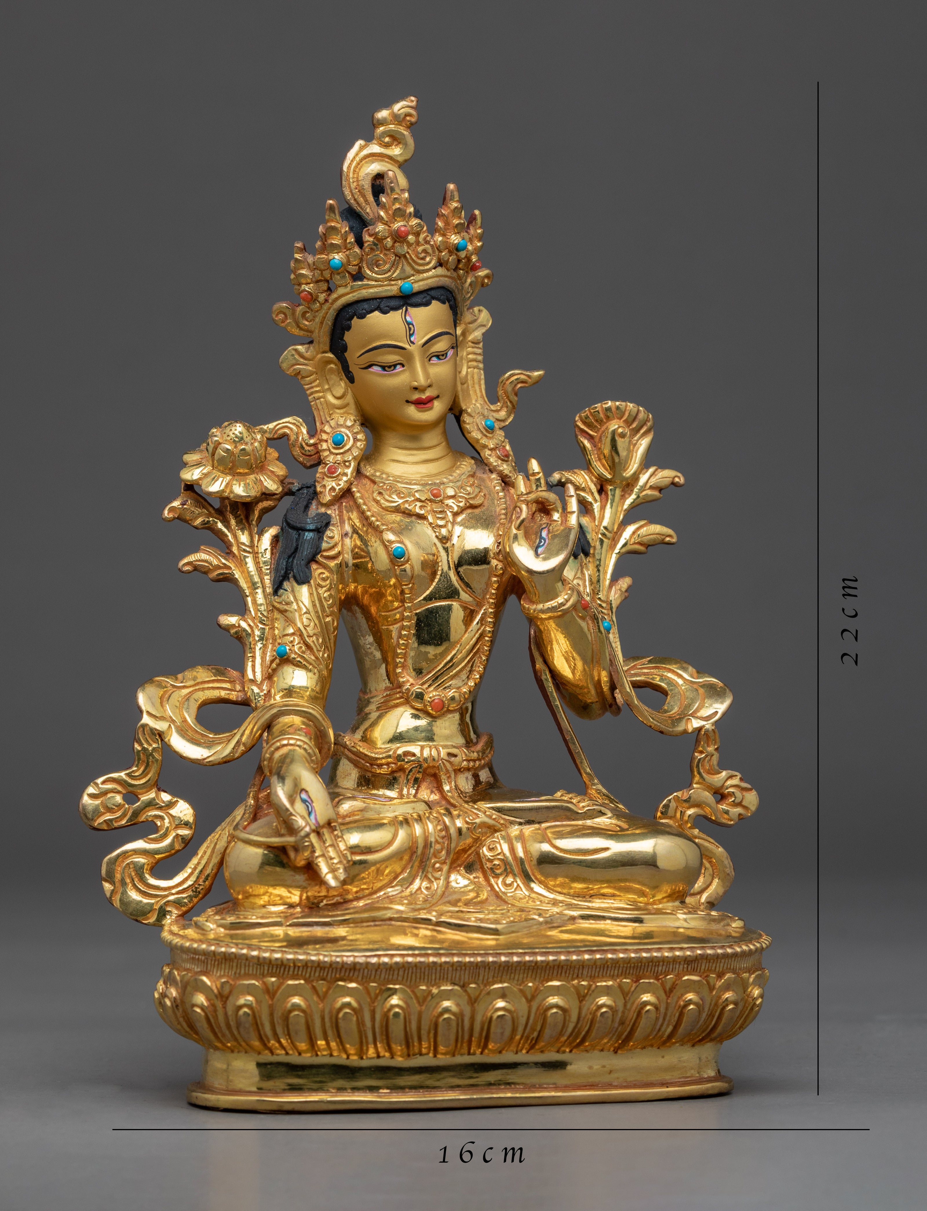 White Tara Female Buddha Statue | Handcrafted Long-Life Deity