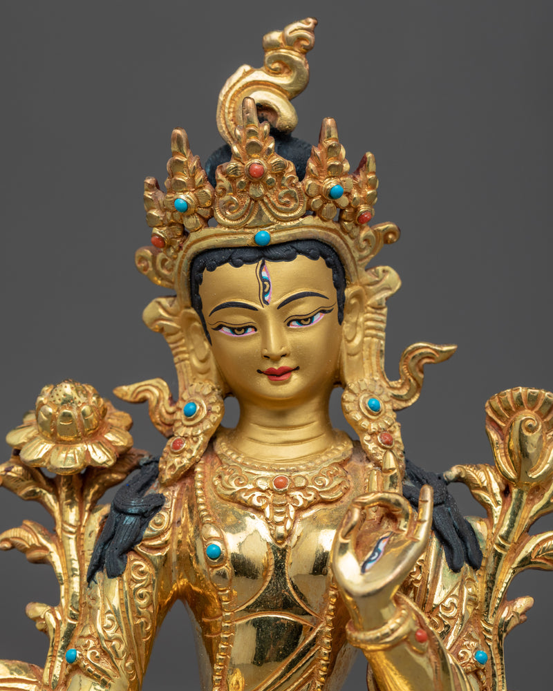 White Tara Female Buddha Statue | Handcrafted Long-Life Deity
