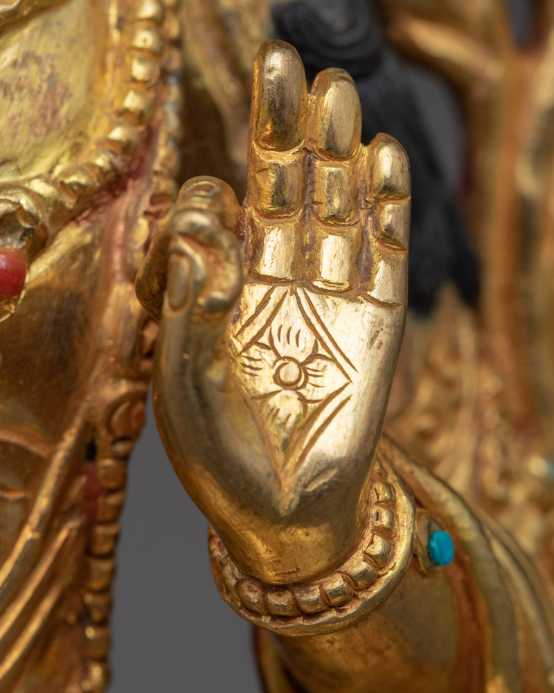 Peaceful Manjushri Statue | Handcrafted Wisdom Deity