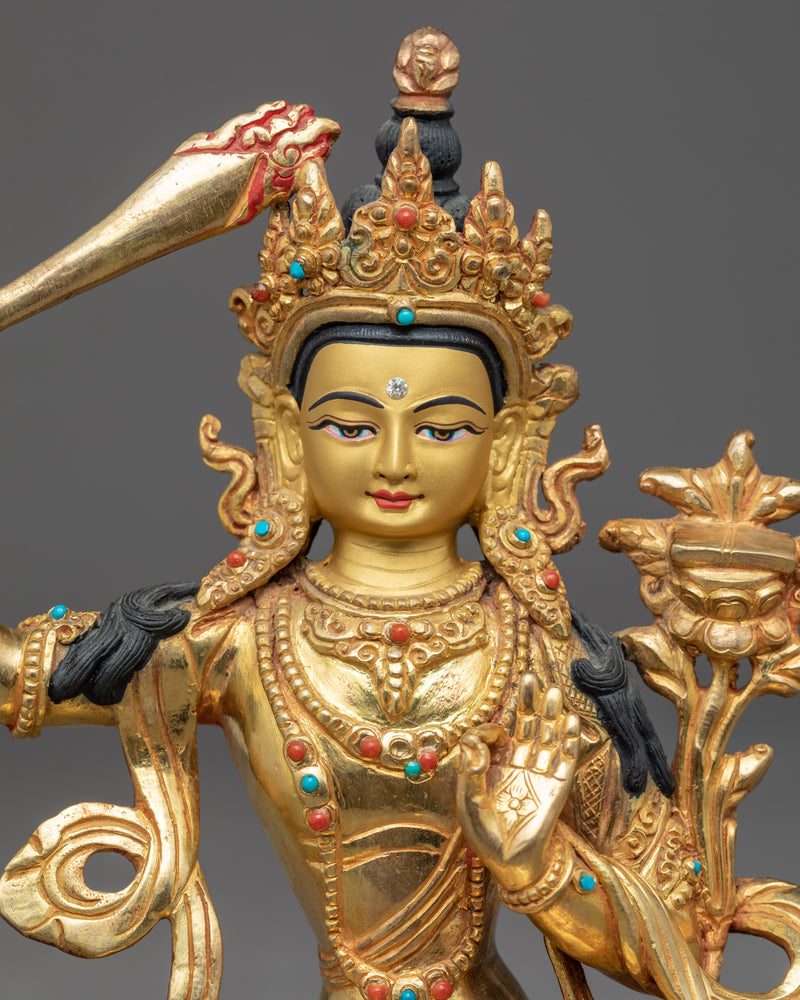 Peaceful Manjushri Statue | Handcrafted Wisdom Deity