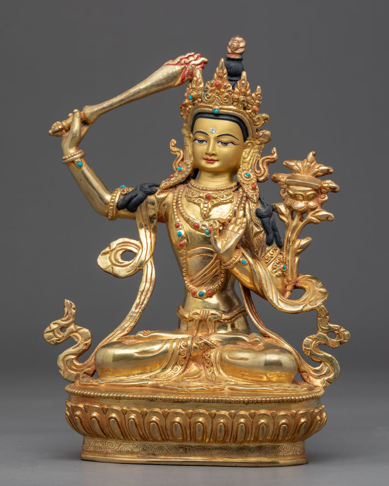 Peaceful Manjushri Statue | Handcrafted Wisdom Deity