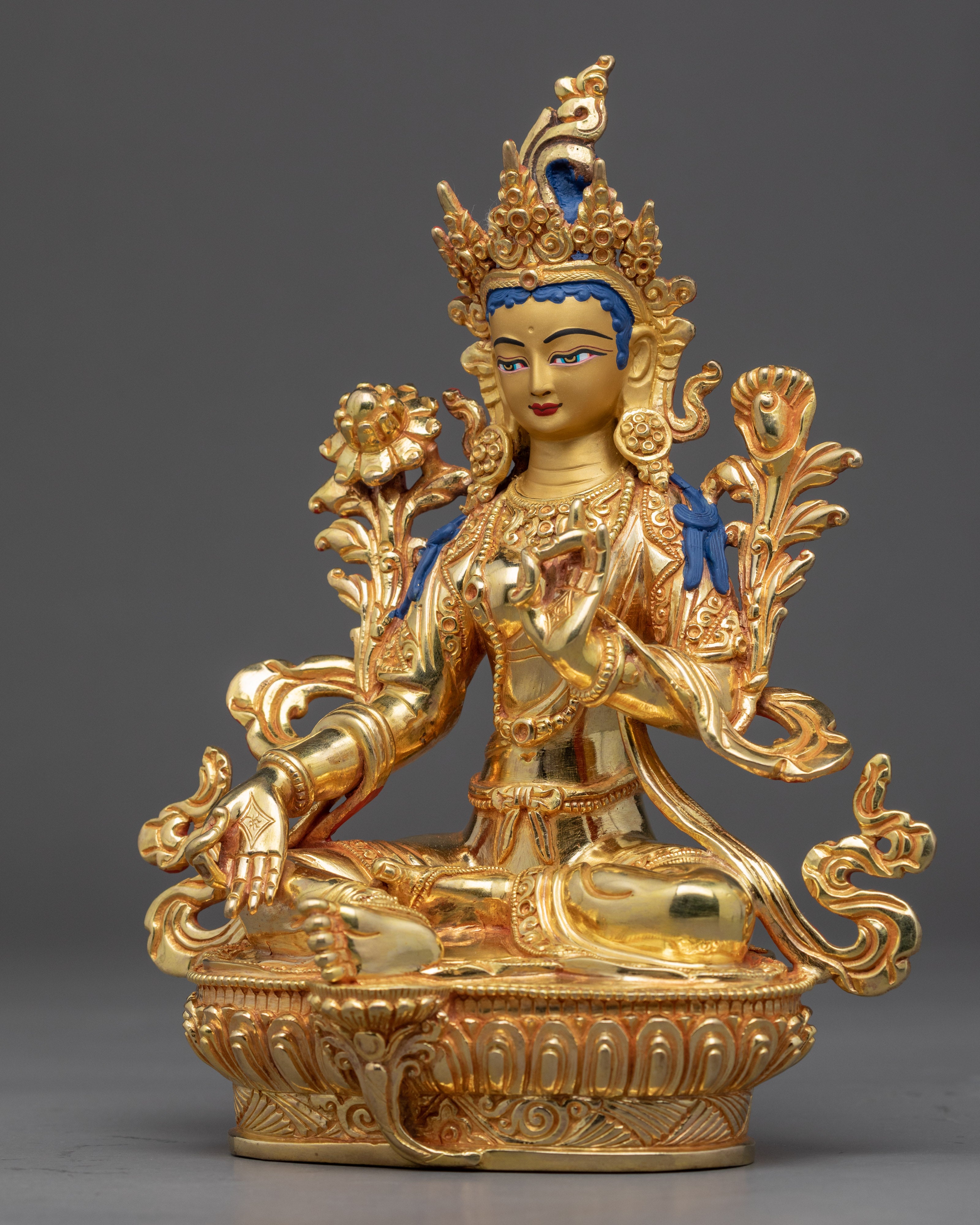 Female Buddha Green Tara Sculpture | Female Buddha Art