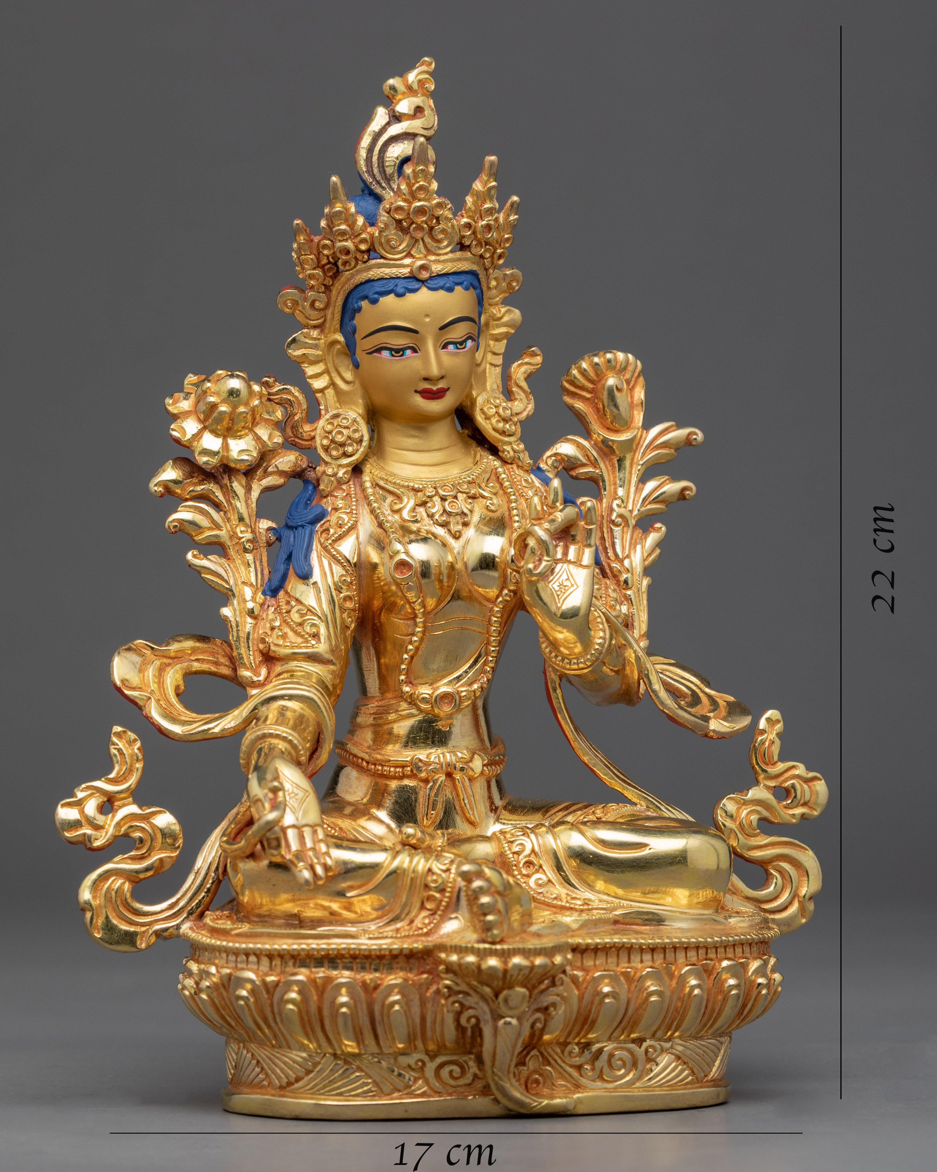 Female Buddha Green Tara Sculpture | Female Buddha Art