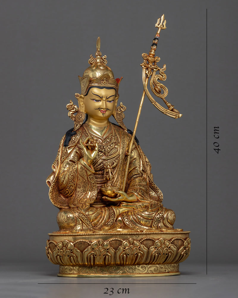 Guru Rinpoche Prayer Sculpture | Hand Carved Tibetan Statue