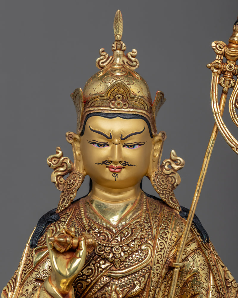 Guru Rinpoche Prayer Sculpture | Hand Carved Tibetan Statue