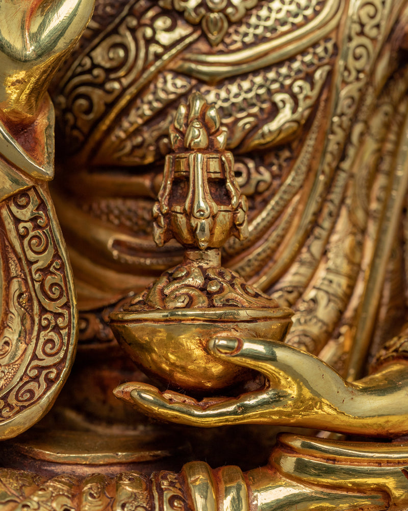 Guru Rinpoche Prayer Sculpture | Hand Carved Tibetan Statue