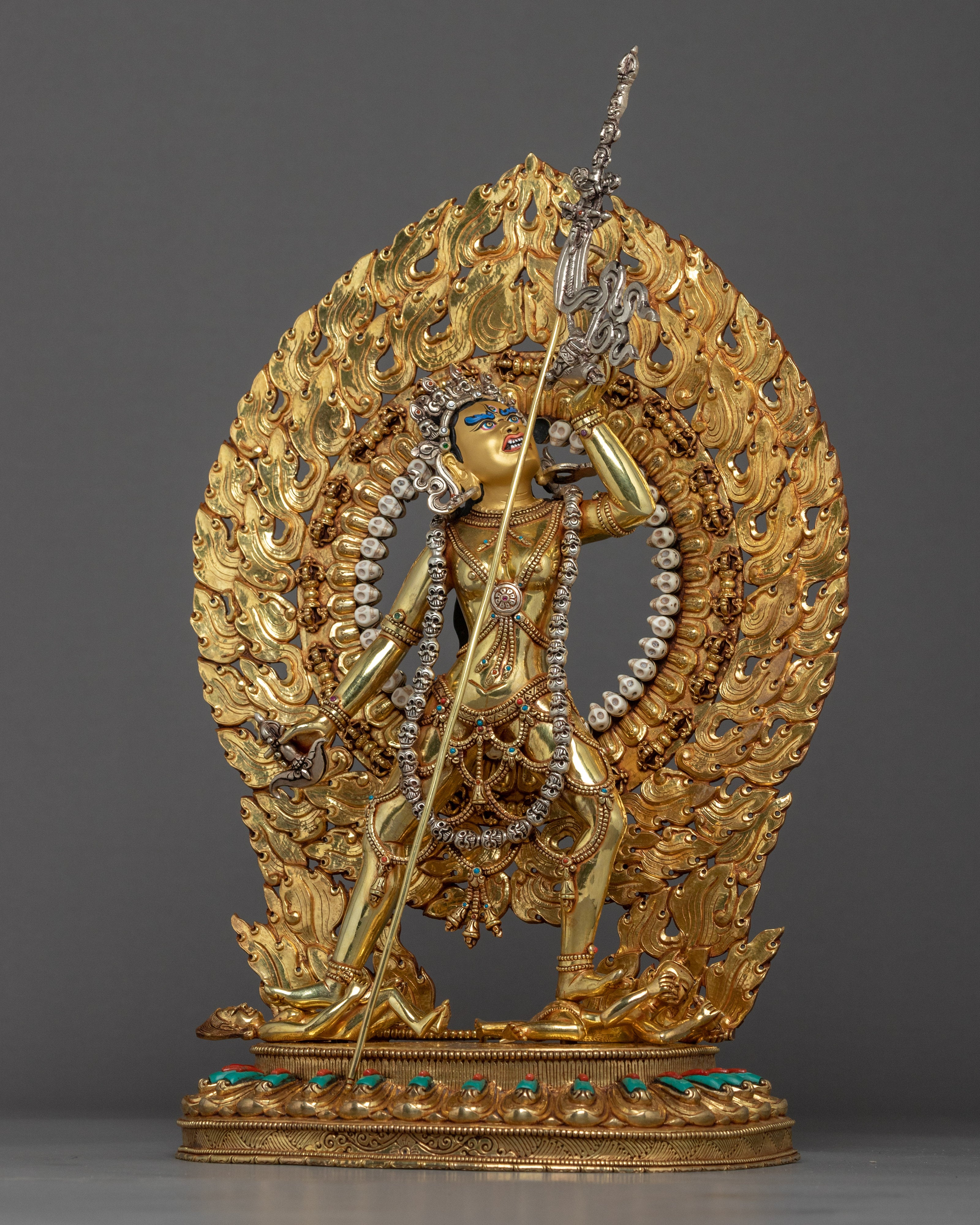 Vajrayogini Gold Gilded Dakini Statue | Buddhist Dakini Statue