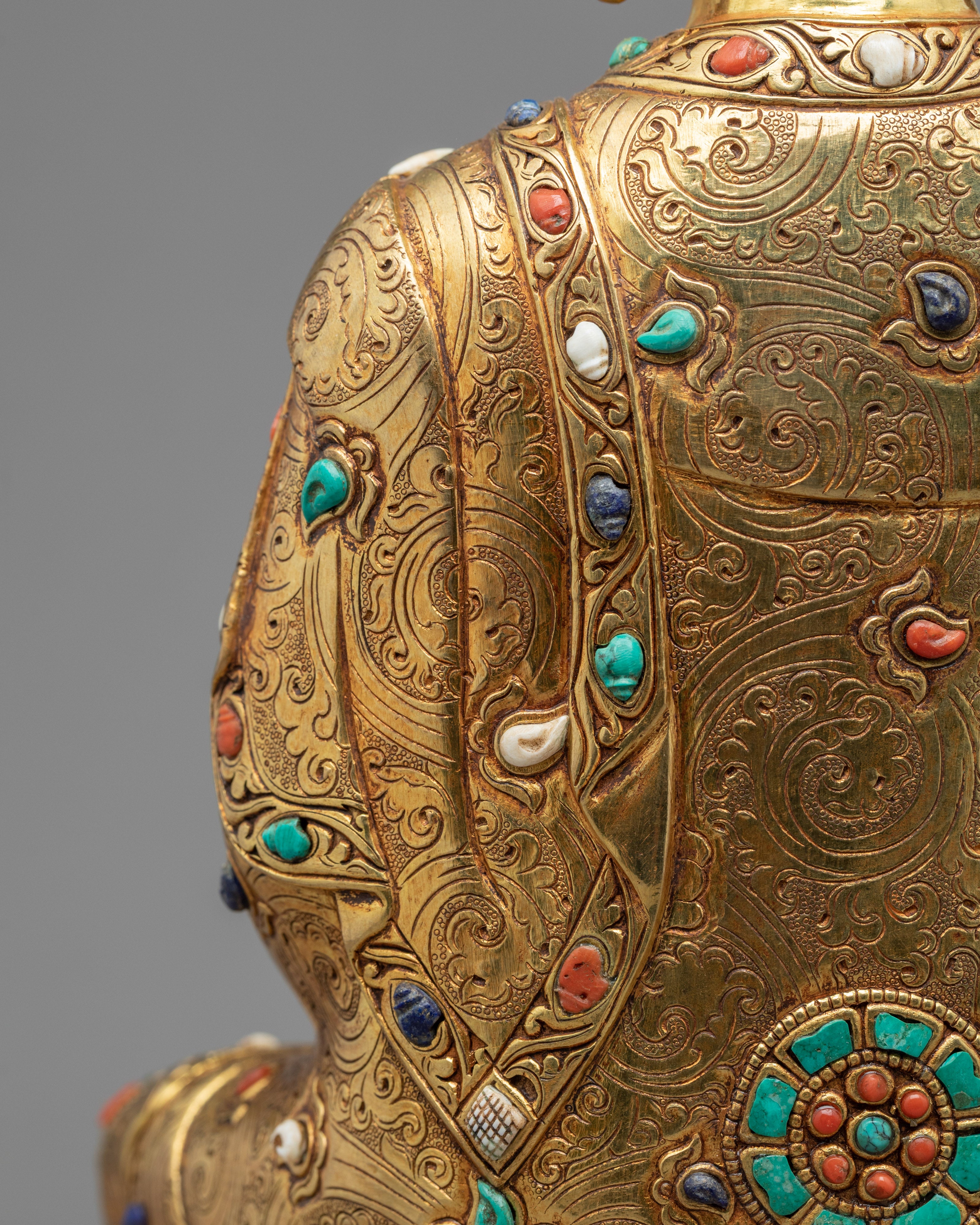 Gold Gilded Buddha hand Sculpture | Traditional Himalayan Art