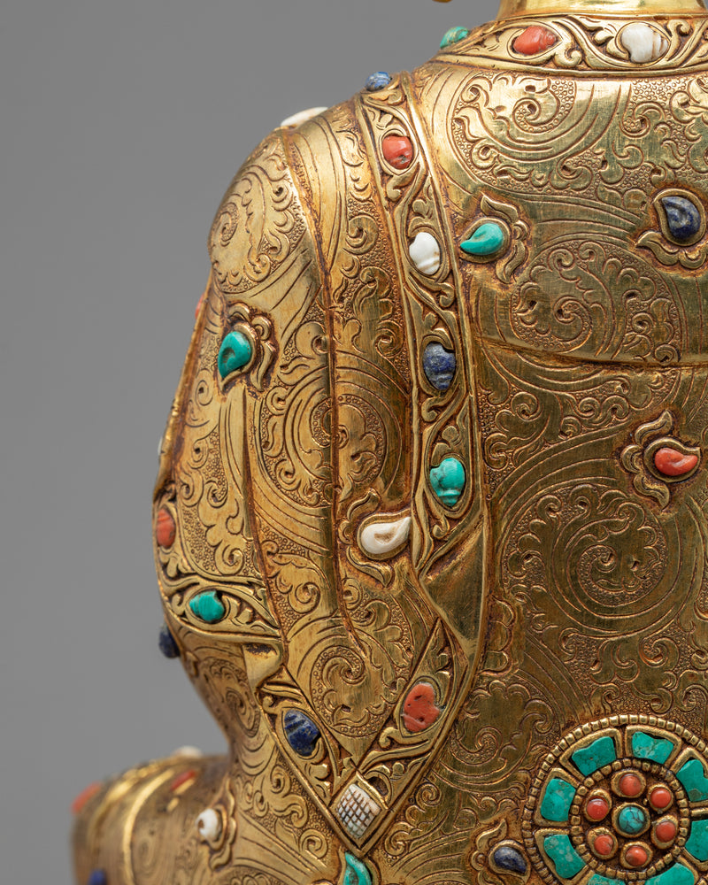 Gold Gilded Buddha hand Sculpture | Traditional Himalayan Art