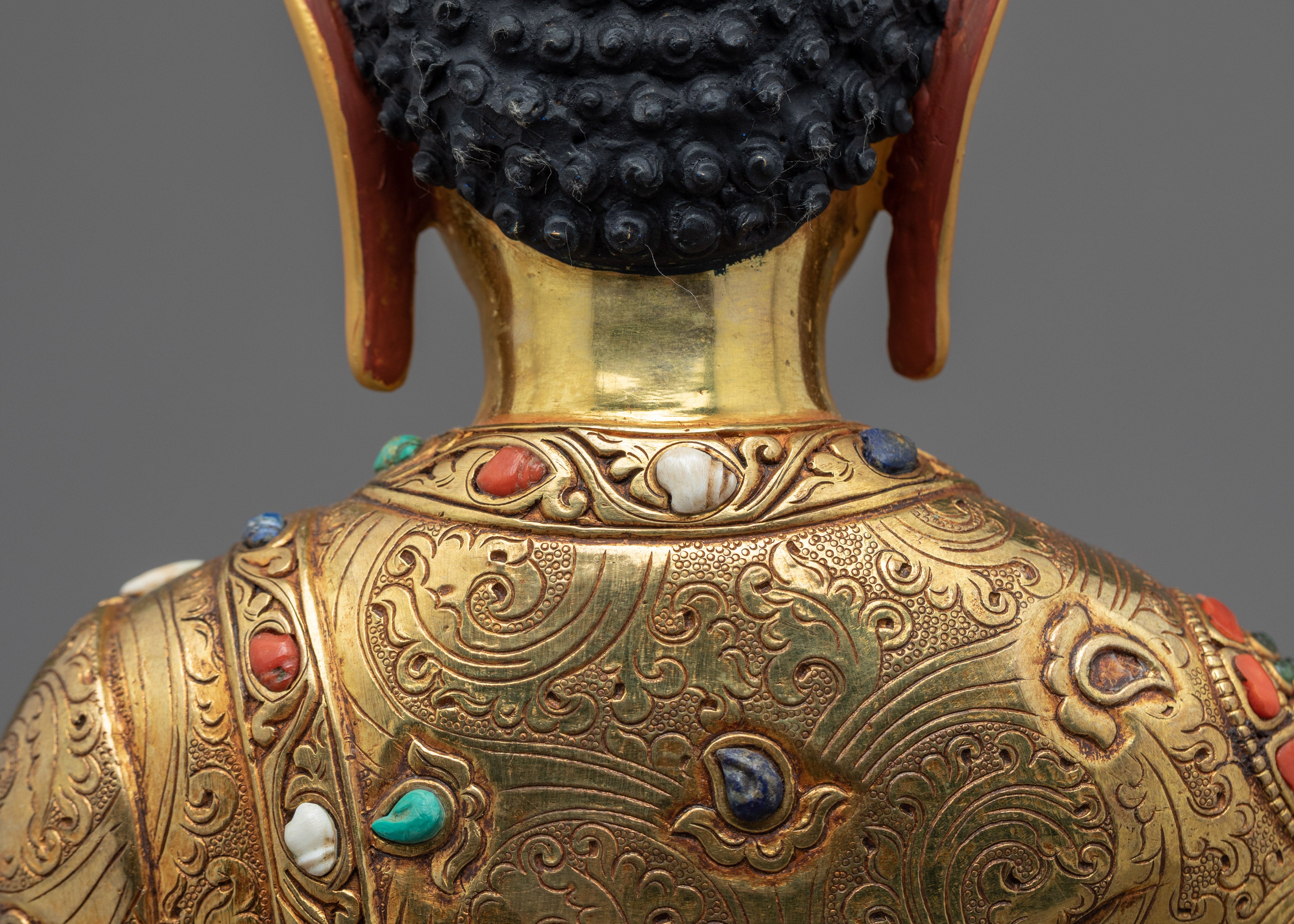 Gold Gilded Buddha hand Sculpture | Traditional Himalayan Art