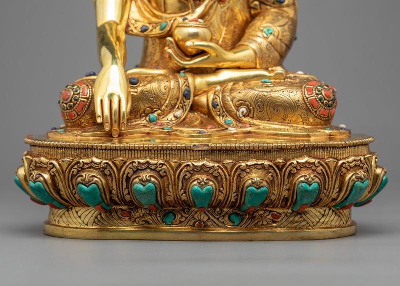 Gold Gilded Buddha hand Sculpture | Traditional Himalayan Art