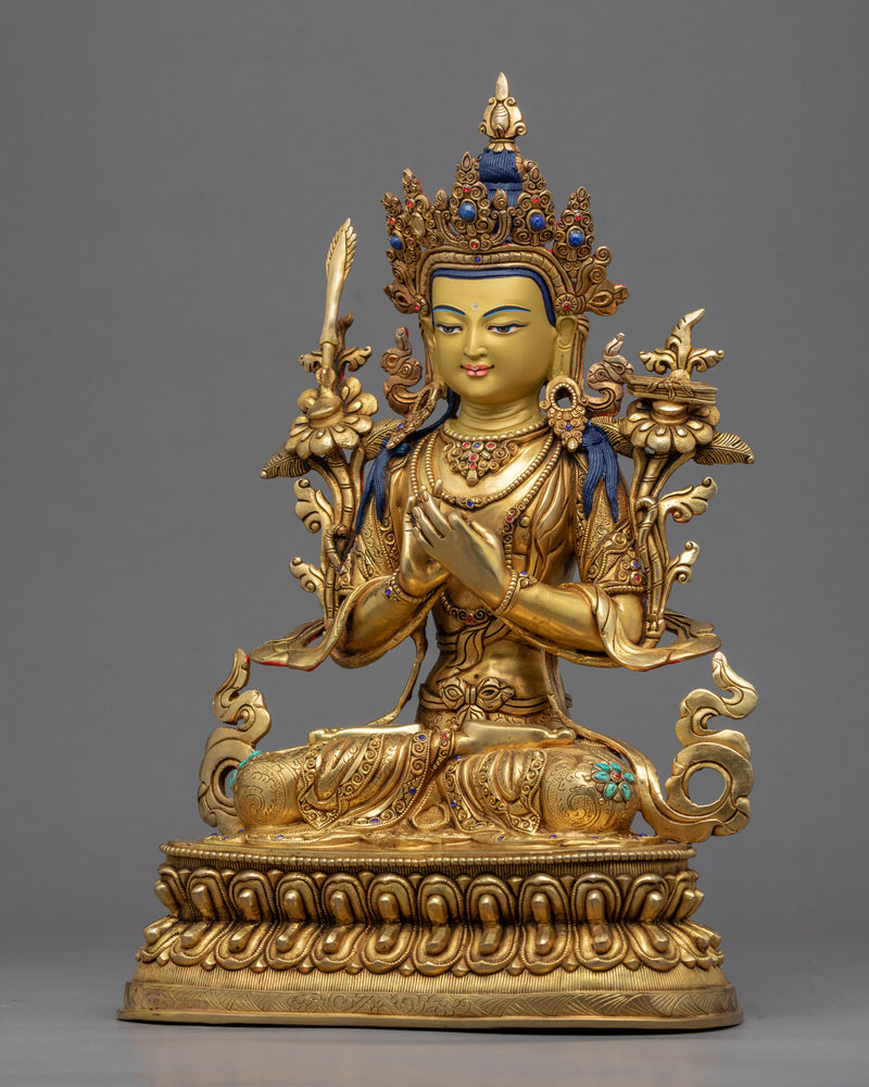 Manjushri Bodhisattva Of Wisdom Statue | Traditional Himalayan Art