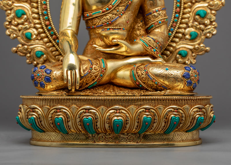 Tibet Buddha Statue | 24K Gold Hand Carved Artwork