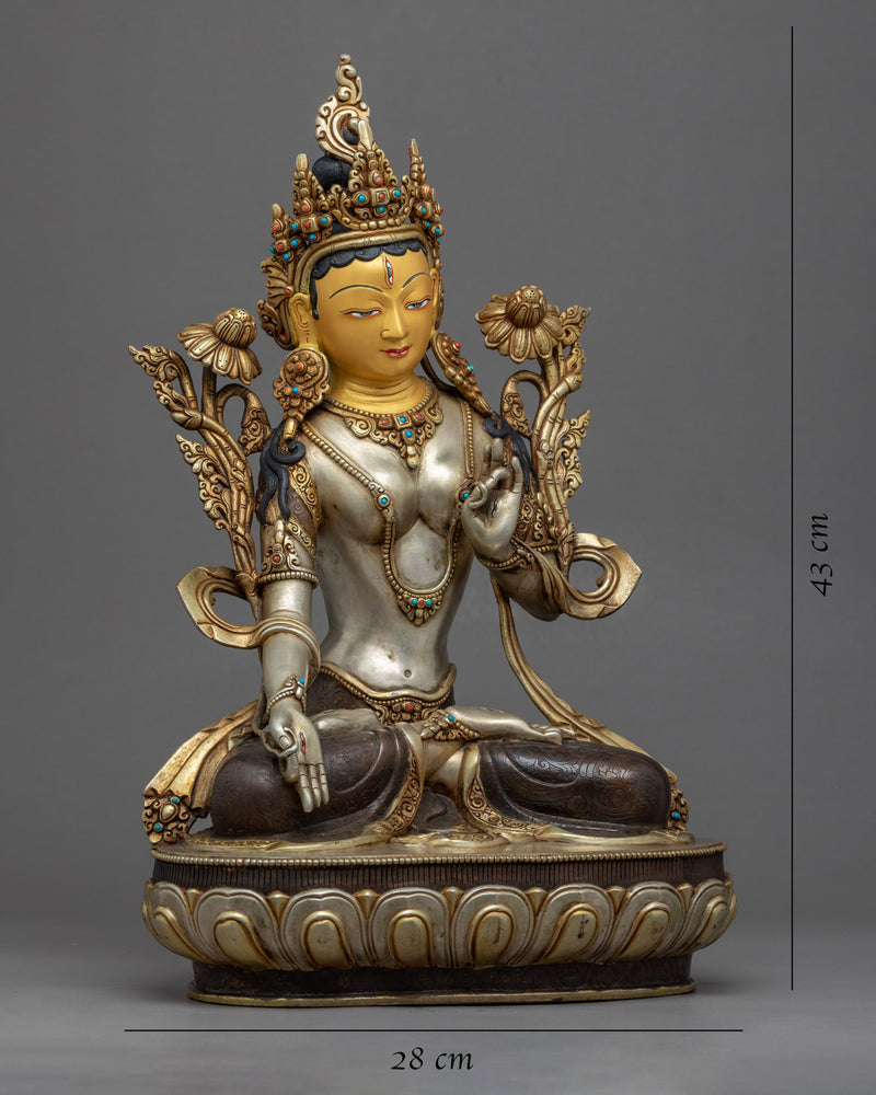 Mother Tara White Goddess Statue | Traditionally Handmade Buddhist Artwork