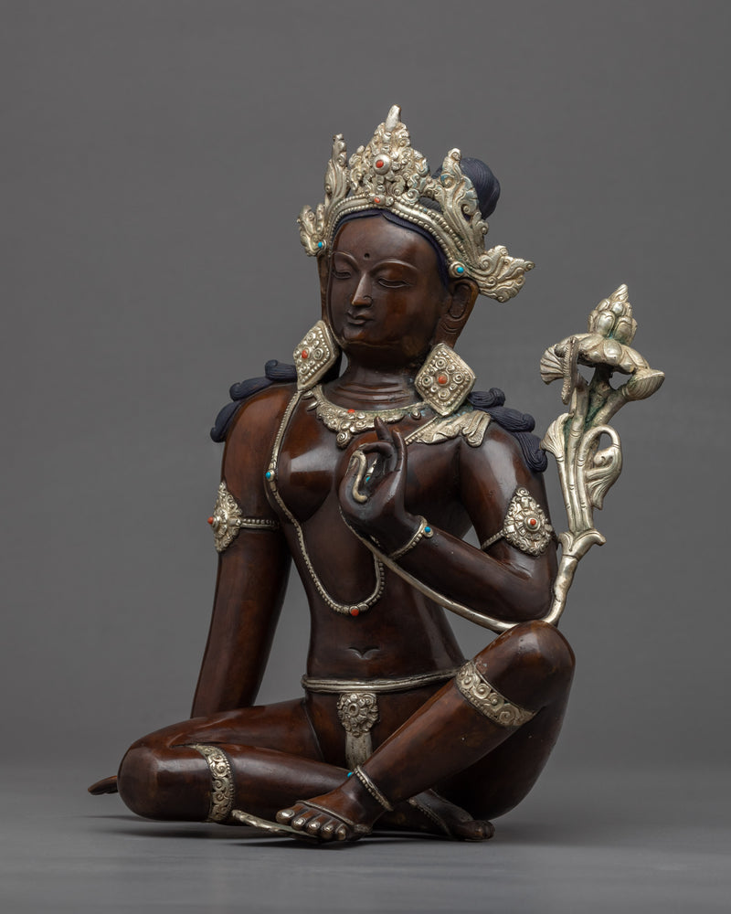 Tara Green Goddess Statue | Traditionally Hand Carved Art