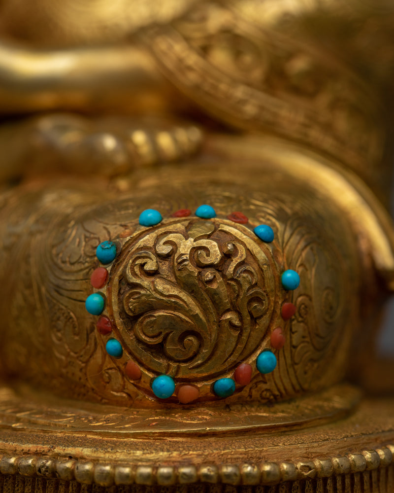 Antique Tibetan Buddha Statue | Gold Plated Himalayan Art