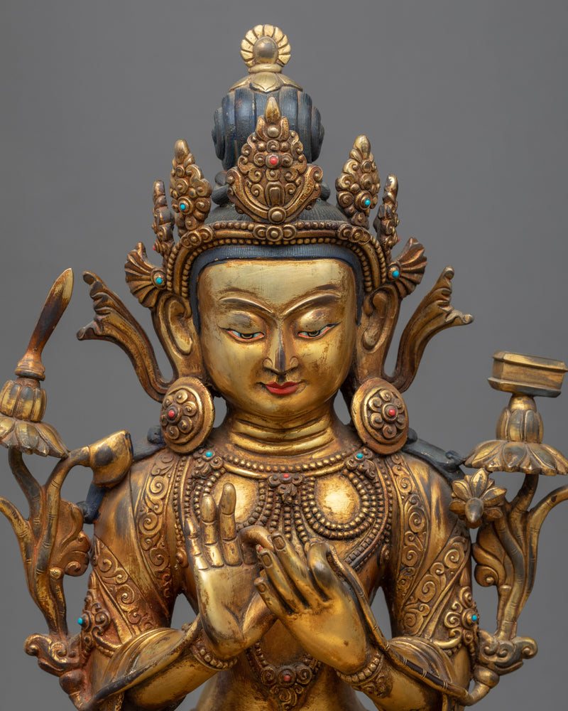 God Of The Wisdom Sculpture | Tibetan Bodhisattva Of Wisdom