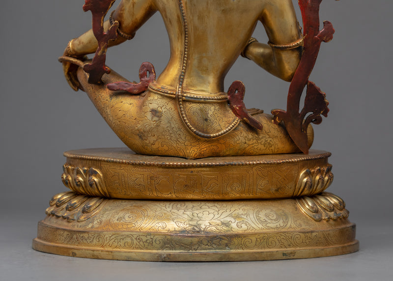 The Buddha Of Wisdom Sculpture | Traditionally Carved Tibetan Bodhisattva Art