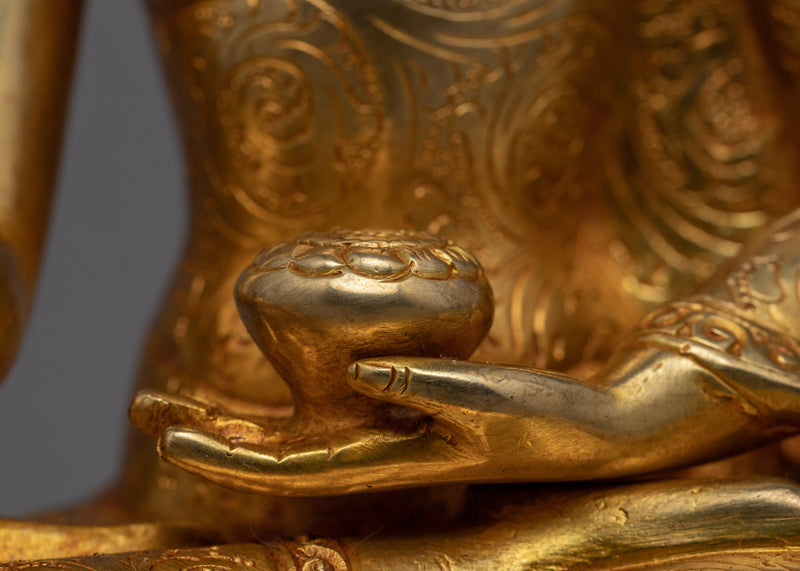 Siddhattha Gotama Statue | Gold Gilded Artcraft Of Shakyamuni Buddha