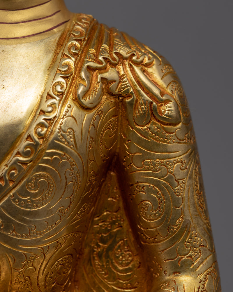 Siddhattha Gotama Statue | Gold Gilded Artcraft Of Shakyamuni Buddha