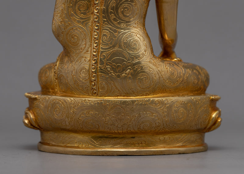 Siddhattha Gotama Statue | Gold Gilded Artcraft Of Shakyamuni Buddha