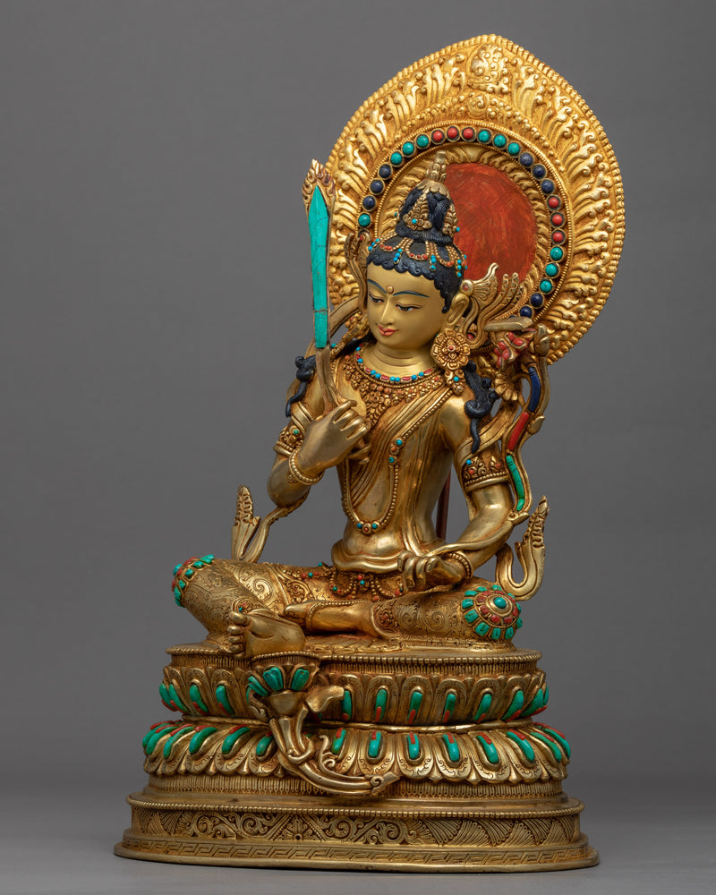 Buddha Of Wisdom Manjushri Statue | Himalayan Style Buddhist Art