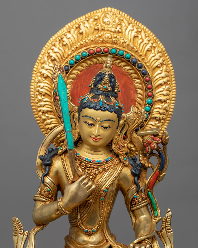 Buddha Of Wisdom Manjushri Statue | Himalayan Style Buddhist Art