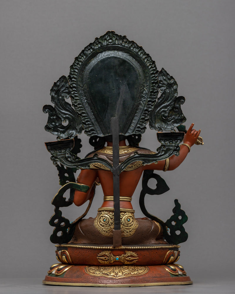 Bodhisattva Of Wisdom Manjushri Statue | Traditional Buddhist Deity Sculpture
