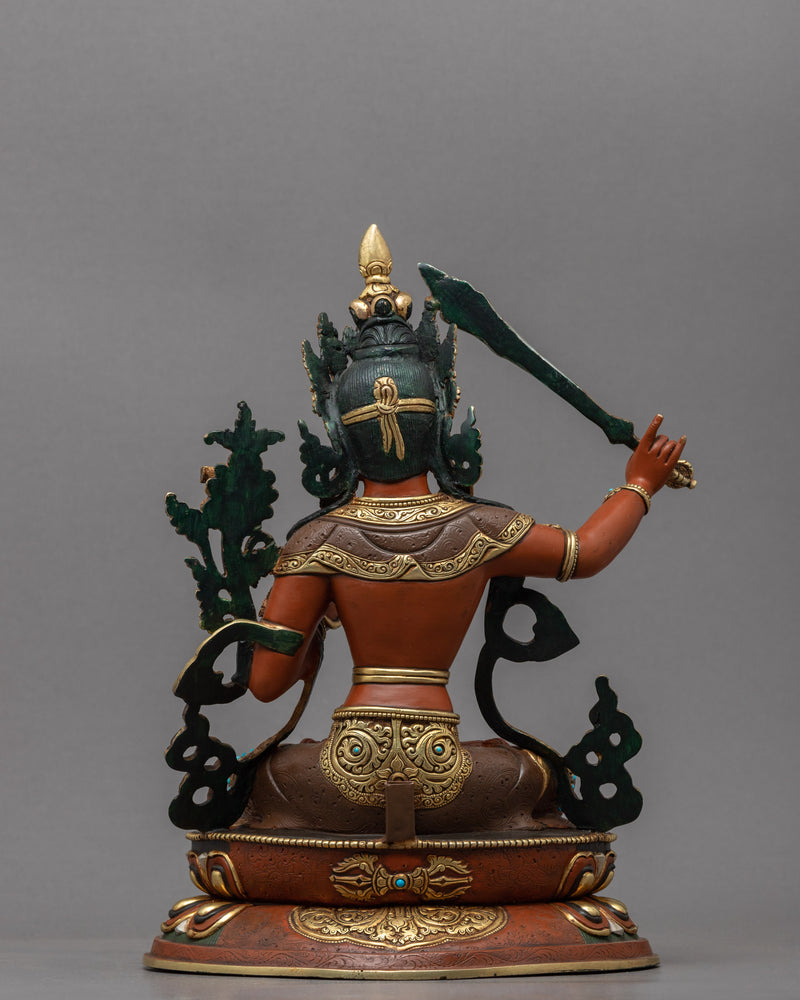 Bodhisattva Of Wisdom Manjushri Statue | Traditional Buddhist Deity Sculpture