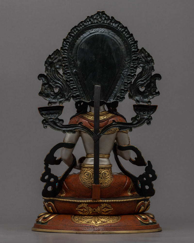 Vajrasattva Tibetan Statue | Hand-Carved Buddhist Deity Sculpture