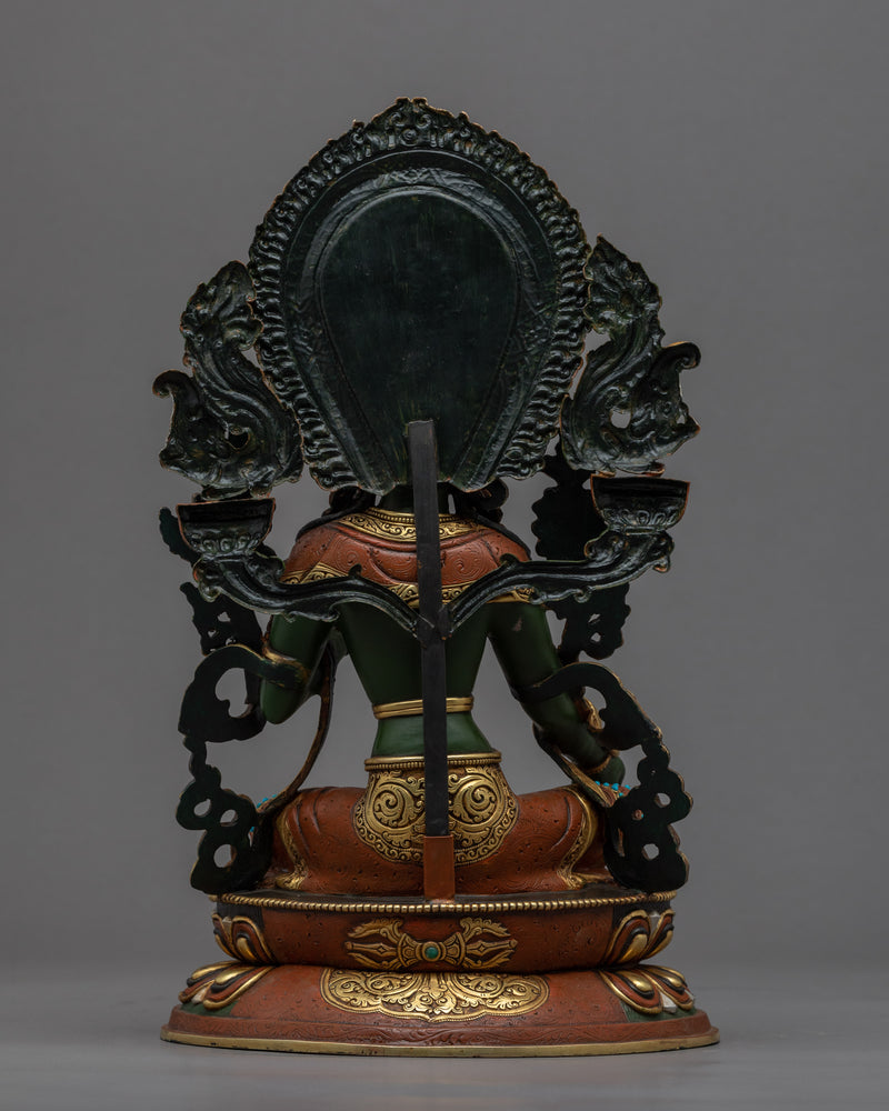 Traditional Shyamatara Statue | Buddhist Green Tara Artwork