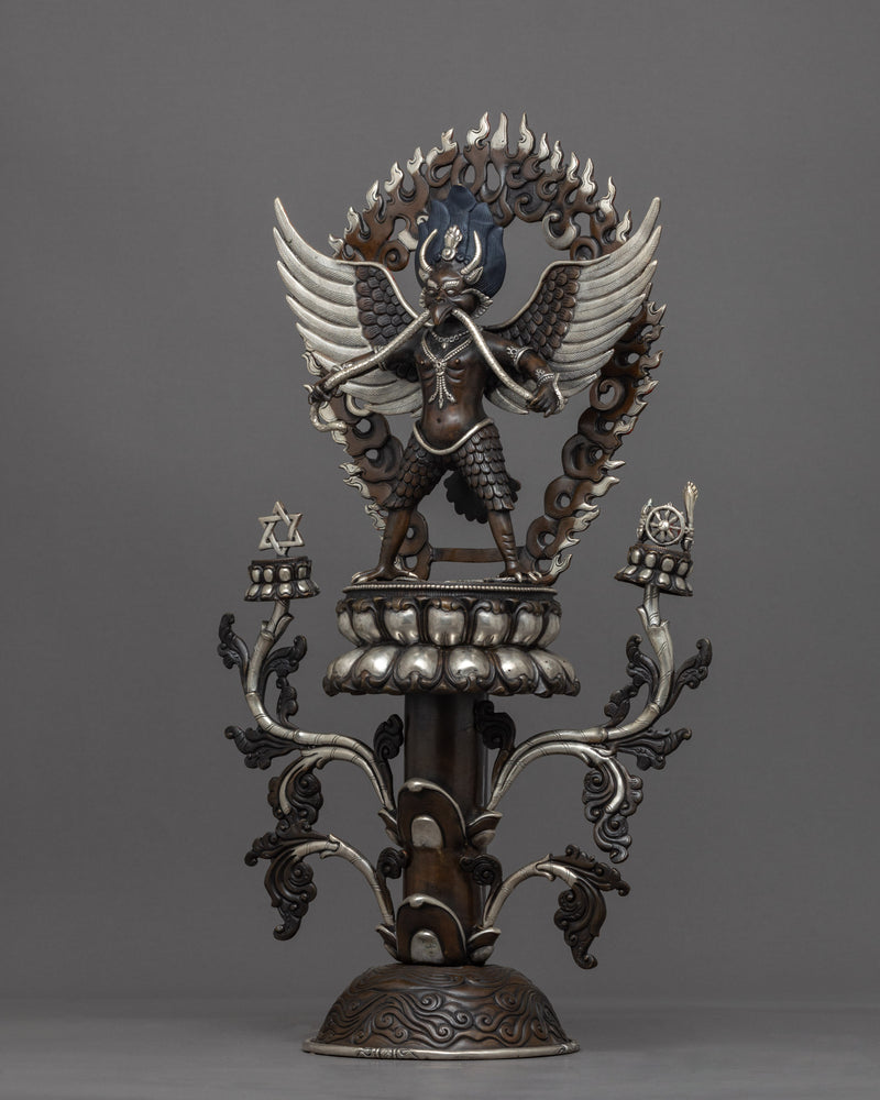 The Garuda Statue | Tibetan Art Plated with Silver